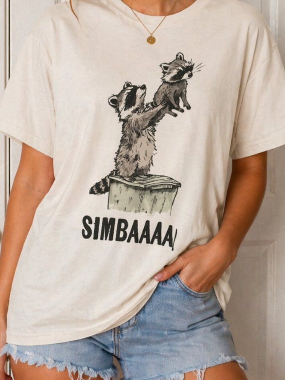 Simbaaa Raccoon Graphic Tee, Funny Animal Shirt, Cute Meme T Shirt